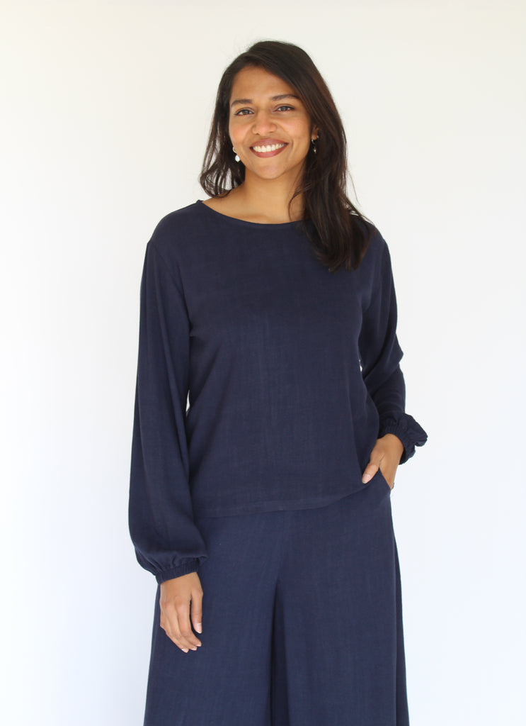 Sattva by Sarah - Boxy Blouse - Marine