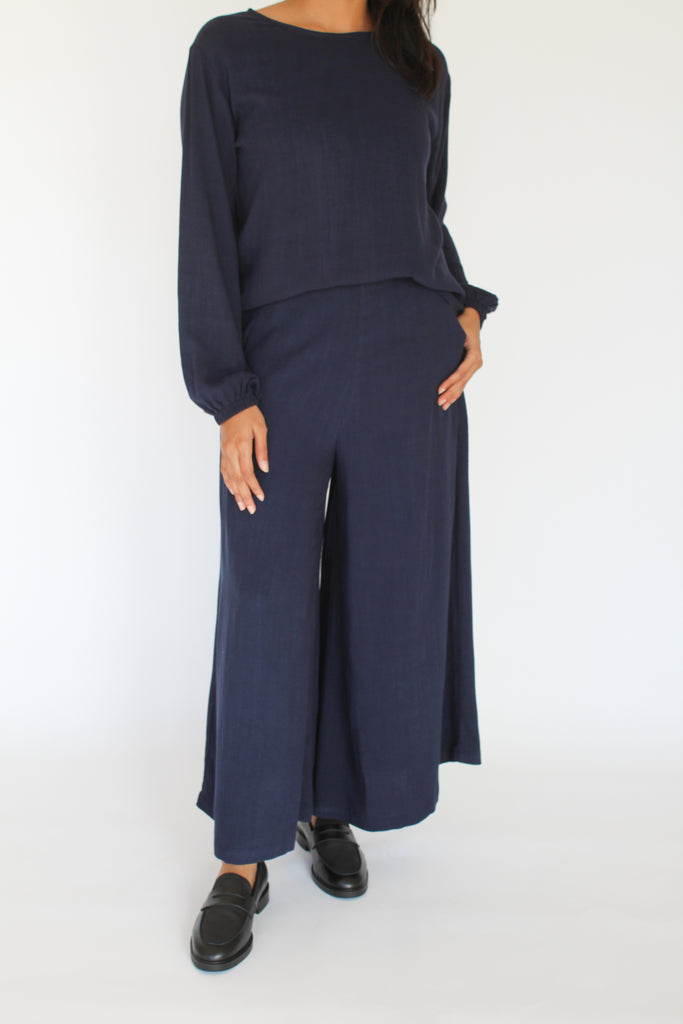 Sattva by Sarah - Full Length Flowy Pant - Marine