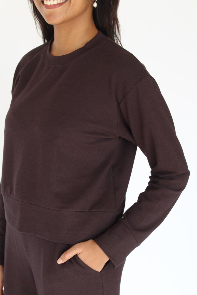 Sattva by Sarah - Boyfriend Sweatshirt - Black Bean