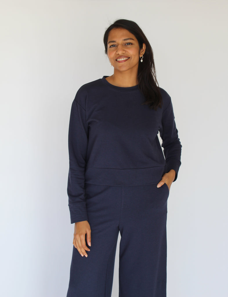 Sattva by Sarah - Boyfriend Sweatshirt - Marine Navy