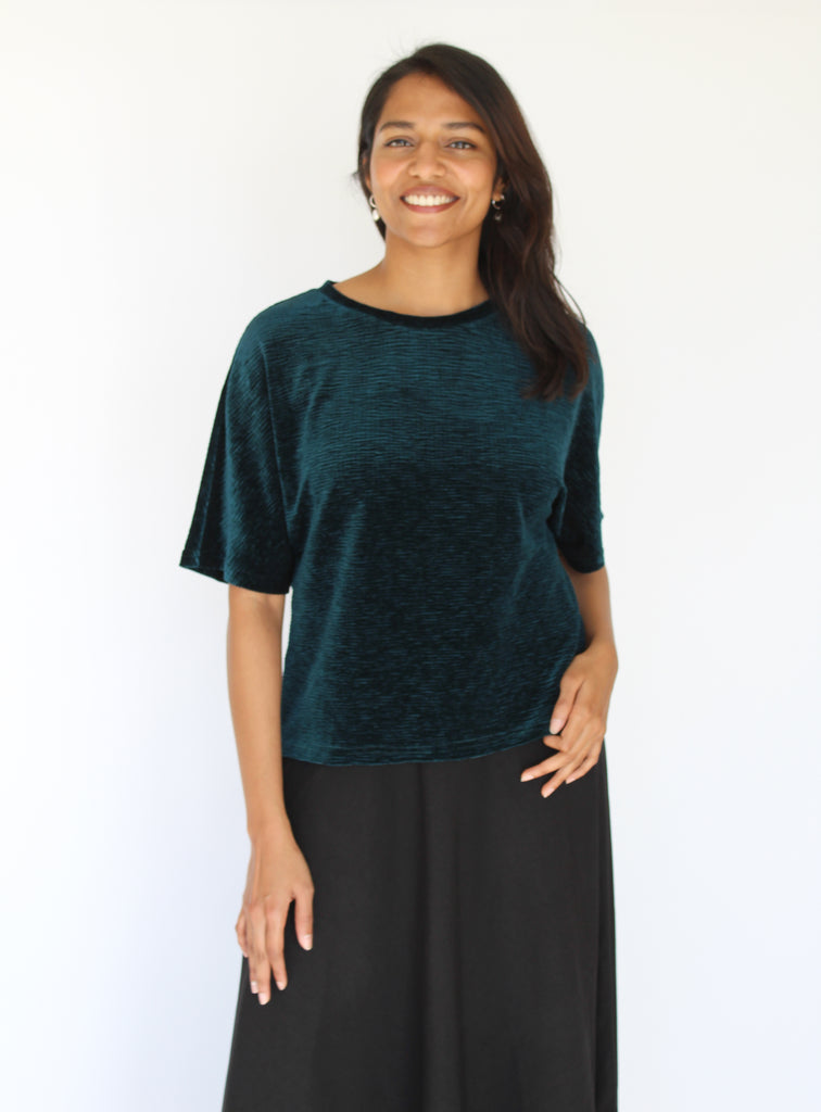 Sattva by Sarah - Velvet Everyday Crop Blouse -