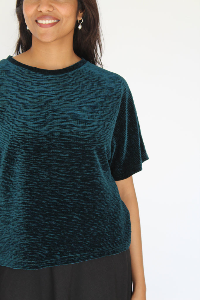 Sattva by Sarah - Velvet Everyday Crop Blouse -