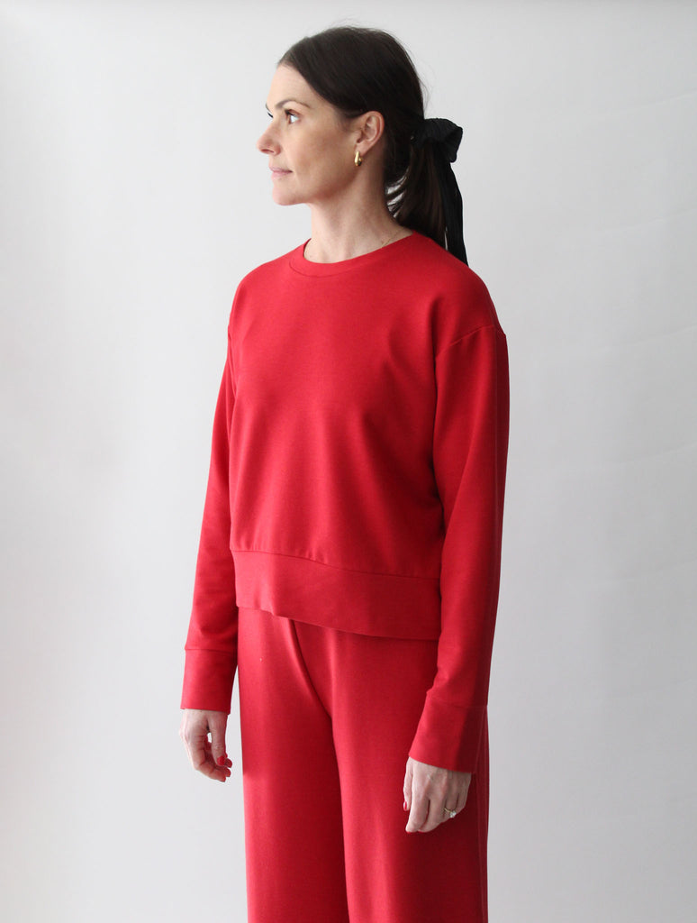 Sattva by Sarah - Boyfriend Crop Sweatshirt - Chilli