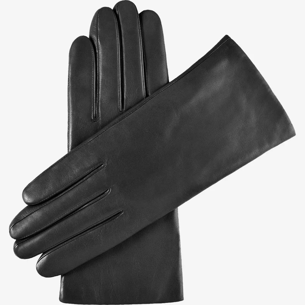Albee - Leather Gloves – Cashmere Lined - Black