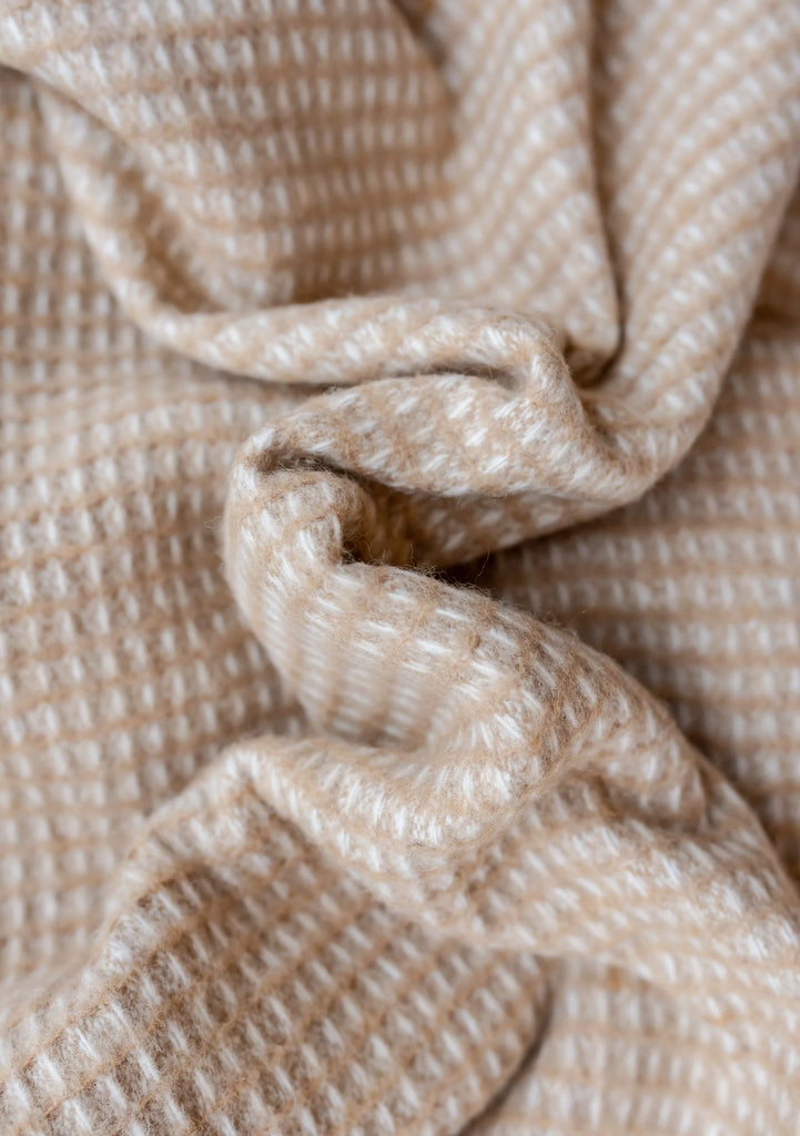 TBCo - Recycled Wool Blanket in Neutral Waffle -