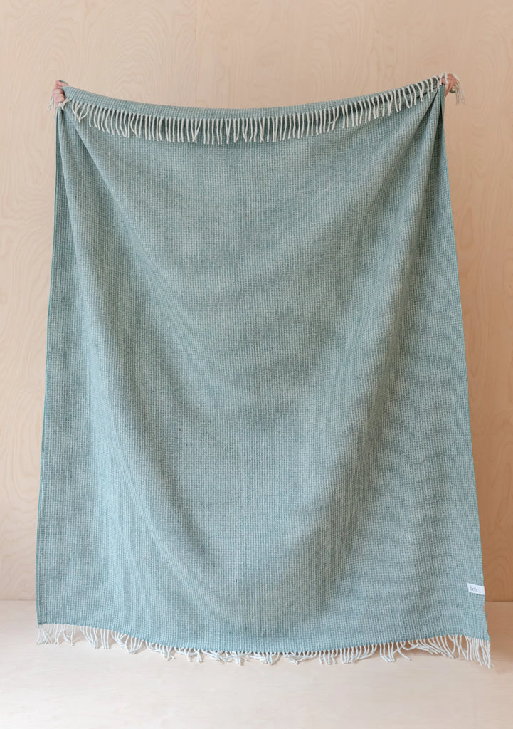 TBCo - Recycled Wool Waffle Blanket in Sage -