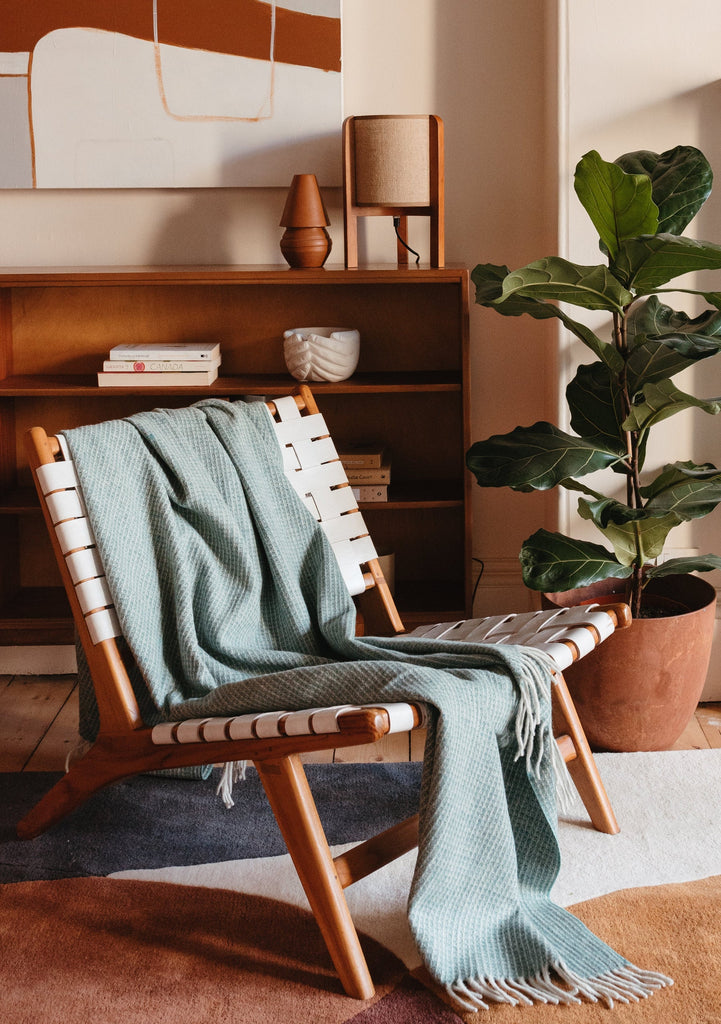 TBCo - Recycled Wool Waffle Blanket in Sage -