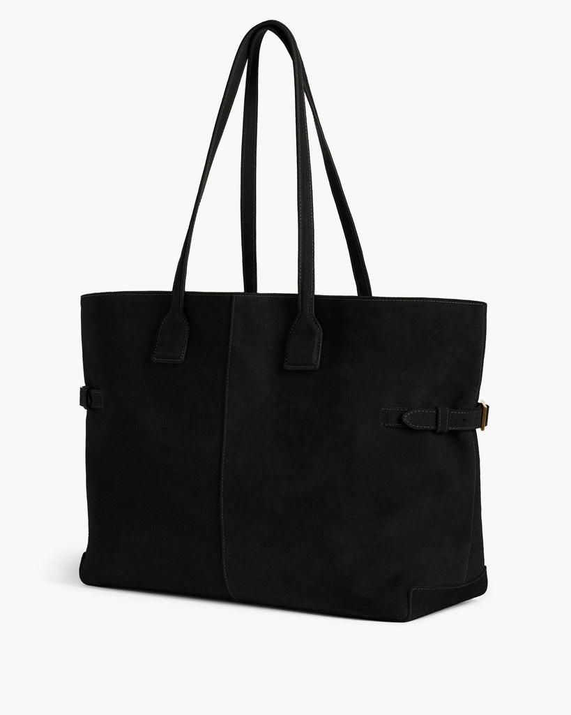 Flattered - Lesley Tote Bag – Black Suede -
