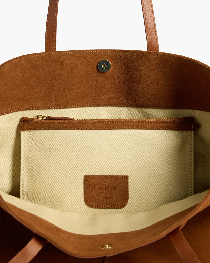 Flattered - Lesley Tote Bag – Suede Bourbon -
