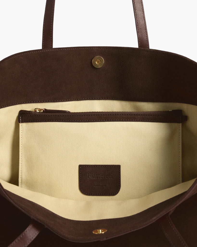 Flattered - Lesley Tote Bag – Suede Chocolate -