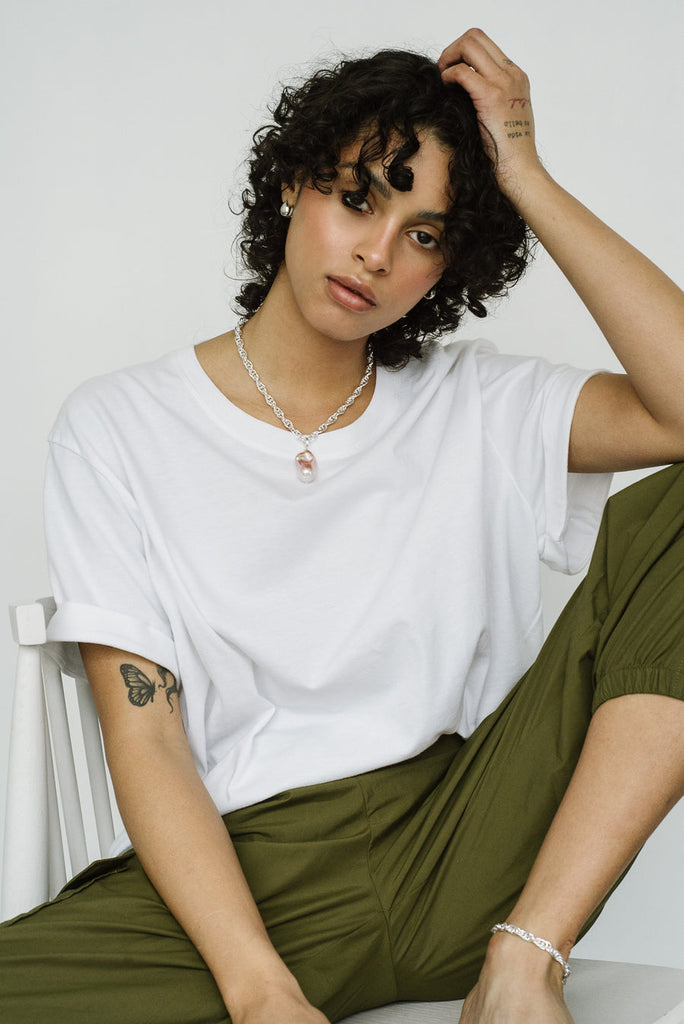 Kara Yoo - Almond Huggie Hoops – Sterling Silver -