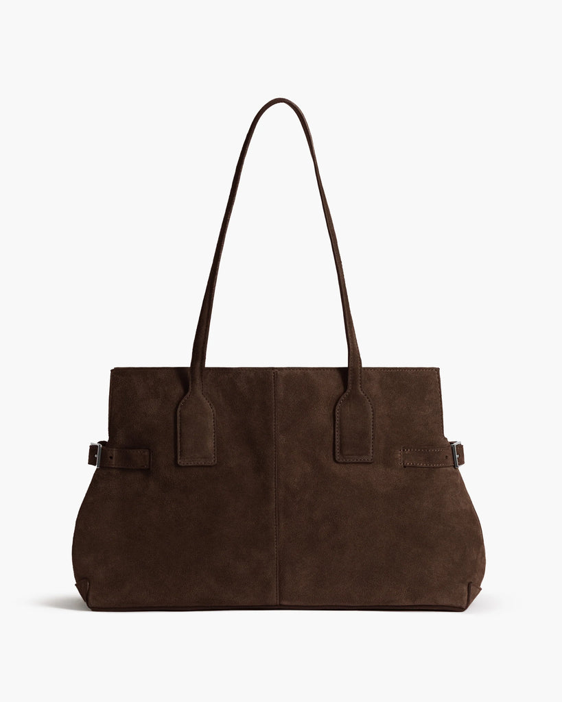 Flattered - Lisa Bowler Bag – Suede Chocolate -