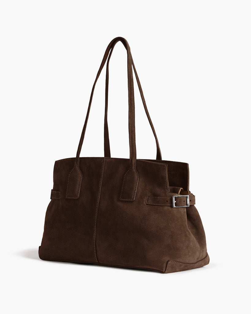 Flattered - Lisa Bowler Bag – Suede Chocolate -