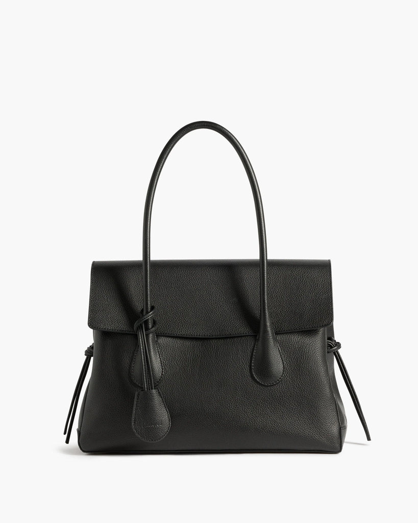 Flattered - Lydia Tote Bag – Grained Leather Black -