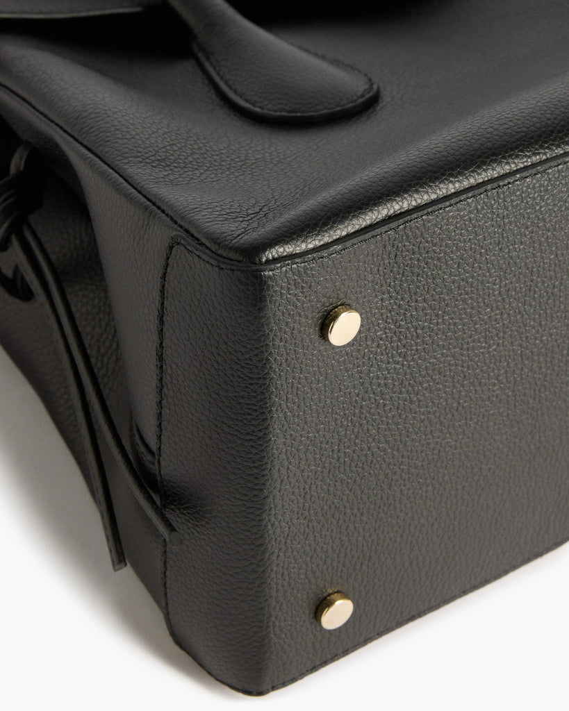 Flattered - Lydia Tote Bag – Grained Leather Black -