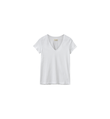 Mos Mosh - Arden Organic V-Neck SS Tee - White