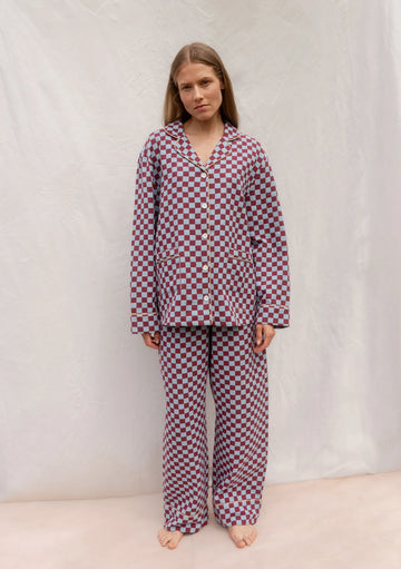 TBCo - Cotton Pyjamas - Blue Checkerboard