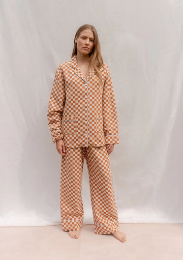 TBCo - Cotton Pyjamas - Honey Checkerboard