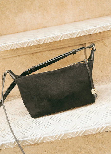 Flattered - Ru Crossbody Bag – Suede Black -