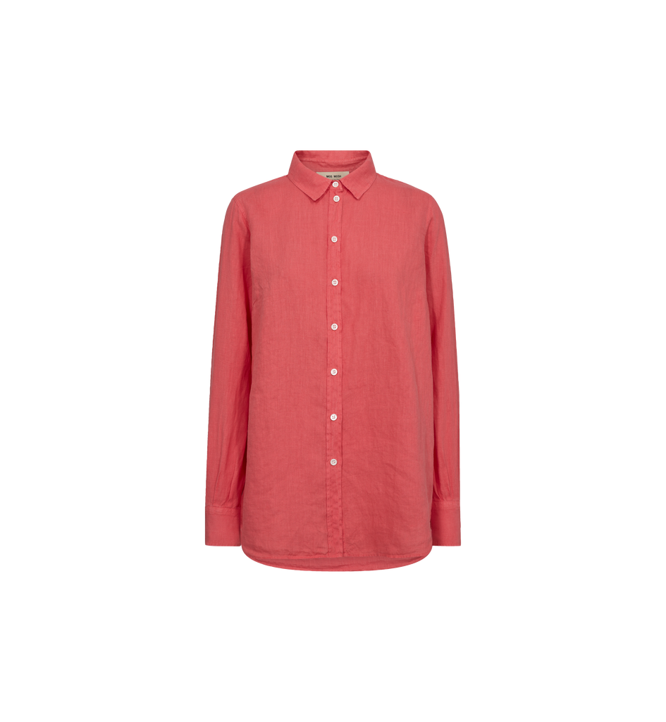 Mos Mosh - Karli Linen Shirt - Cayenne