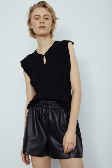 Melissa Nepton - Stony Leather Shorts - Black