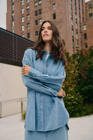 Soaked in Luxury - Annabeth Denim Shirt - Light Blue Denim