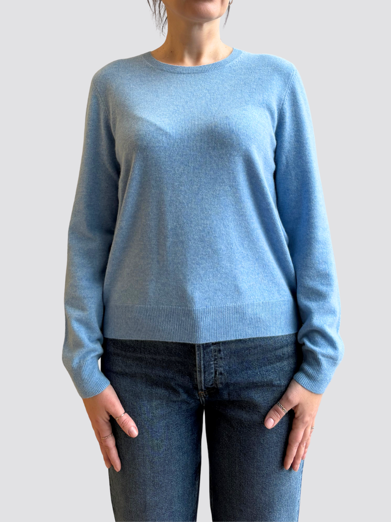 REPEAT - Organic Cashmere Pullover Knit - Light Blue