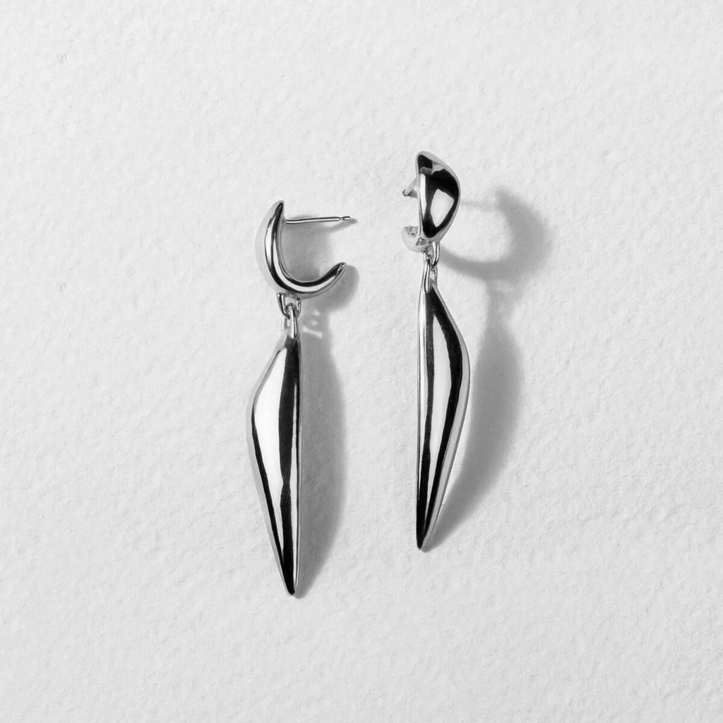 Vimeria - Petal Drop Earrings – Silver -