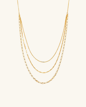 Leah Alexandra - Shimmer 3-Layer Necklace – 10k Gold -