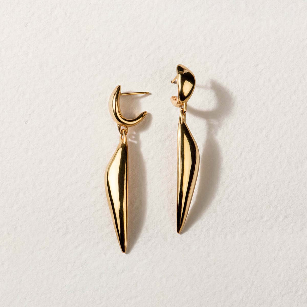 Vimeria - Petal Drop Earrings – Gold Vermeil -