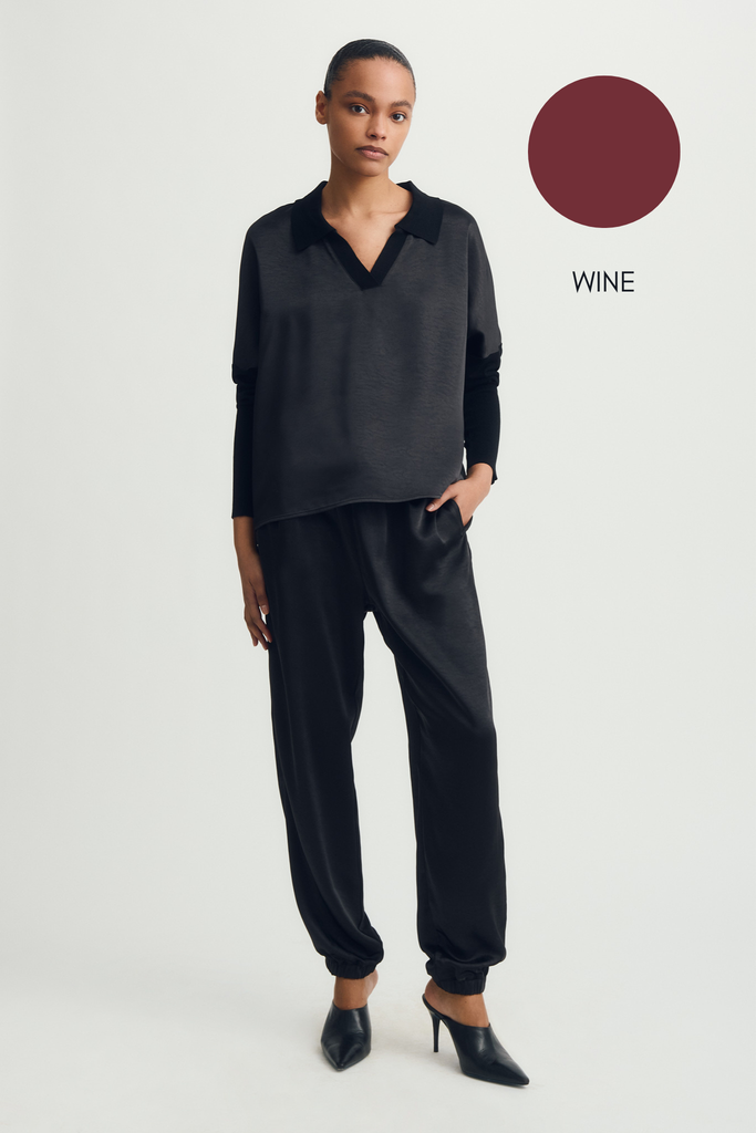 Melissa Nepton - Hera Satin Pant - Red Wine
