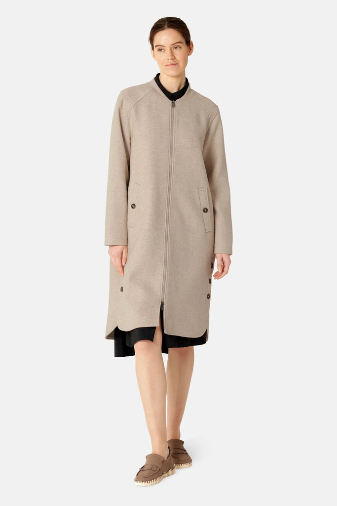 Ilse Jacobsen - Long Zipped Wool Coat - Wheat