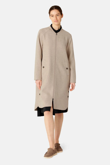 Ilse Jacobsen - Long Zipped Wool Coat - Wheat