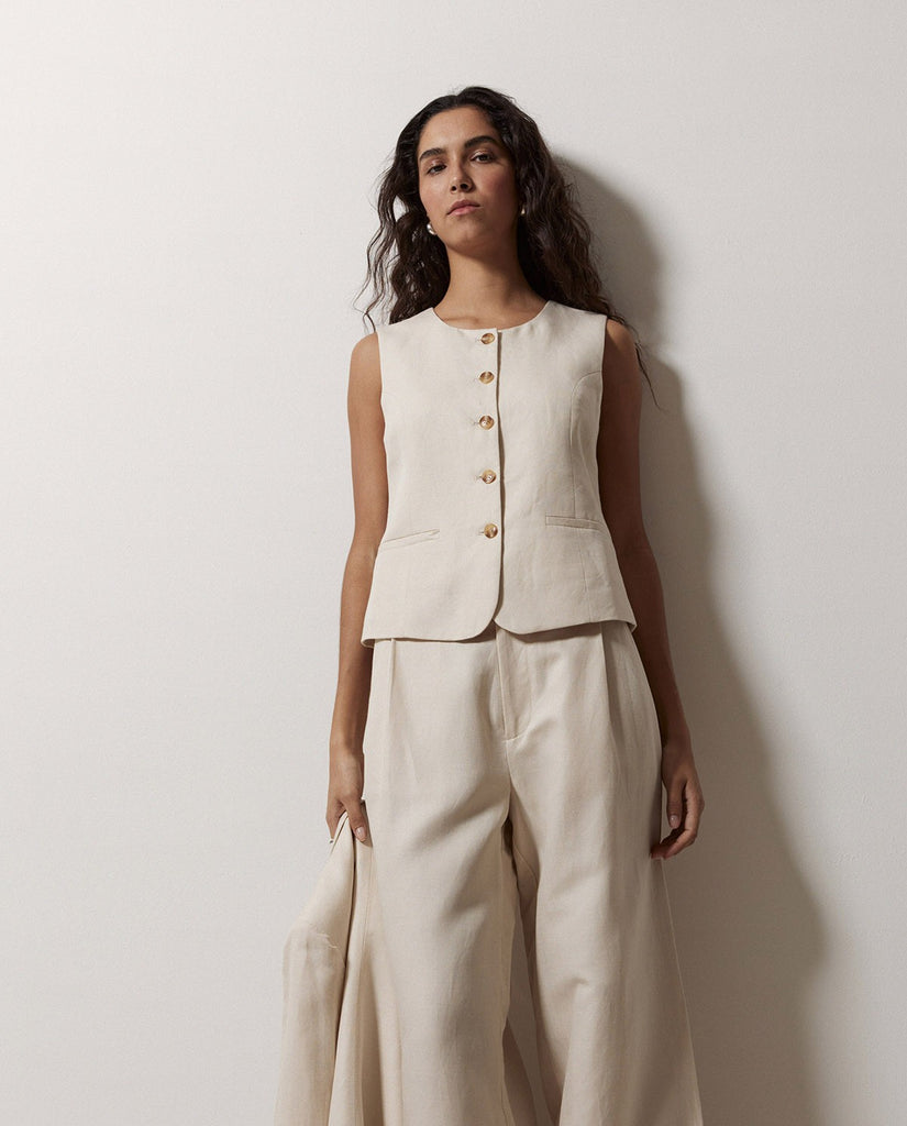 Yerse - Linen Blend Vest -