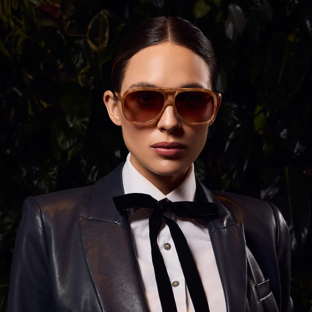 VALLEY Eyewear - Bang Bang Sunglasses – Pastel Tort w. Gold Metal / Dark Orange Gradient Lens -