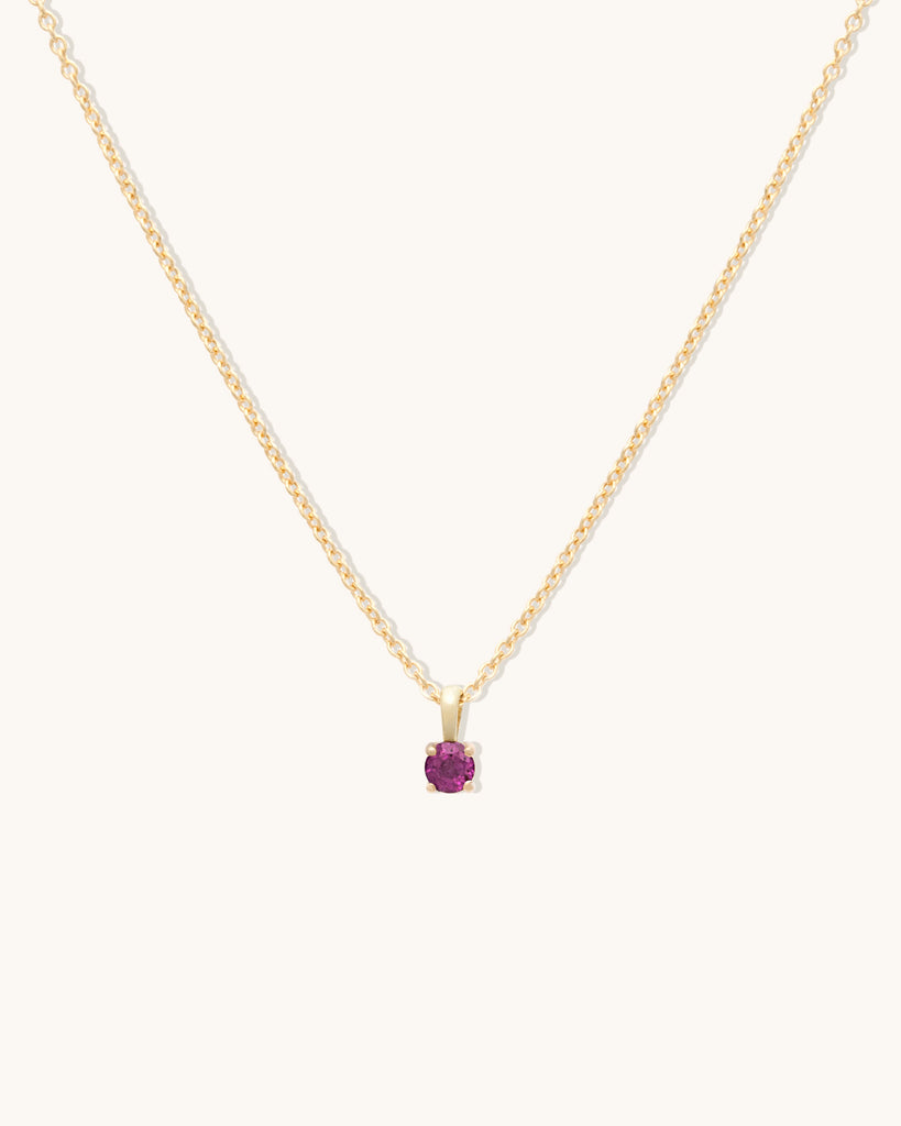 Leah Alexandra - Birthstone Necklace - Gold & Garnet