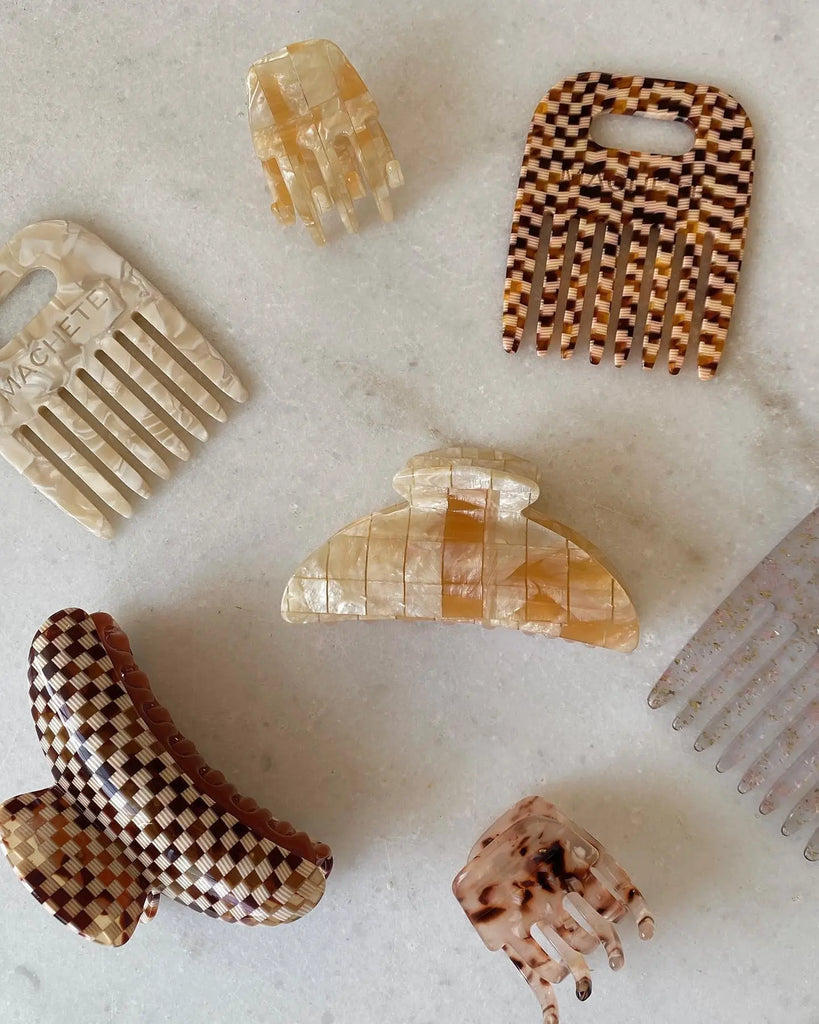 Machete - Grande Heirloom Claw in Tortoise Checker -