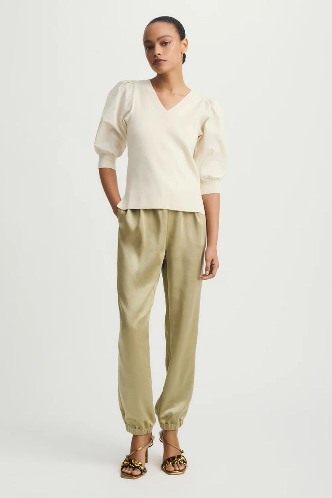 Melissa Nepton - Hera Satin Pant - Dark Khaki