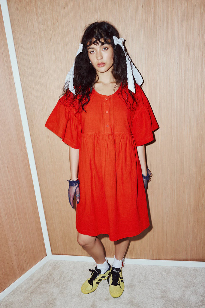 Eve Gravel - Peonie Dress - Vermilion