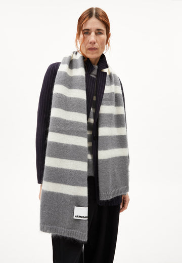 ARMEDANGELS - Yukinaa Stripe Scarf - Iron Cast Oatmilk
